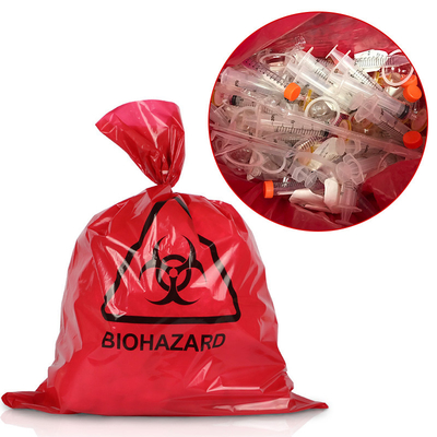 Autoclave vermelha do saco de plástico do Biohazard de 135 graus dos PP para médico