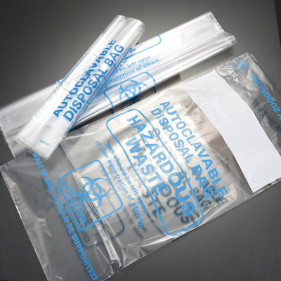 Autoclave plástica do polipropileno de 2 Mil Clear Biohazard Waste Bag