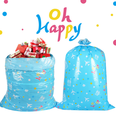 Sacos gigantes do presente do LDPE de 56 polegadas com corda e etiqueta para o aniversário do feriado