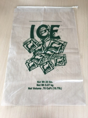 Sacos de gelo de 8LB LDPE com corda de tração - 10