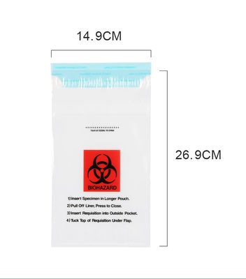 95kap do LDPE Ziplock do Biohazard dos sacos de plástico da autoclave densamente 0.04mm
