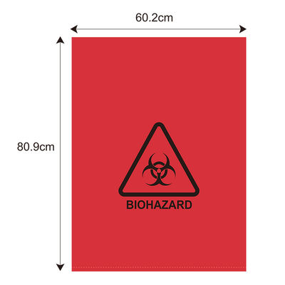 A espessura vermelha transporte do espécime de 39 mícrons ensaca o Biohazard do hospital