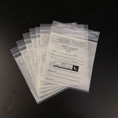 Ziplock poli impermeável da medicina do saco de plástico do LDPE para dispensar do comprimido