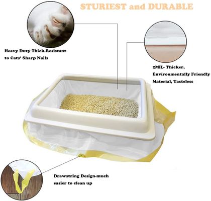 LDPE Cat Litter Box Liners Scented e de Unscented do cordão